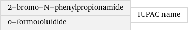 2-bromo-N-phenylpropionamide o-formotoluidide | IUPAC name