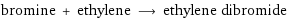 bromine + ethylene ⟶ ethylene dibromide