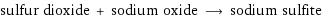 sulfur dioxide + sodium oxide ⟶ sodium sulfite