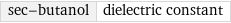 sec-butanol | dielectric constant