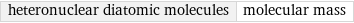 heteronuclear diatomic molecules | molecular mass