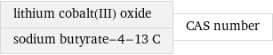 lithium cobalt(III) oxide sodium butyrate-4-13 C | CAS number