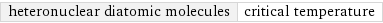 heteronuclear diatomic molecules | critical temperature