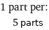 1 part per:  | 5 parts