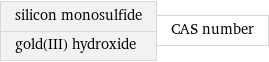 silicon monosulfide gold(III) hydroxide | CAS number