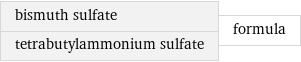 bismuth sulfate tetrabutylammonium sulfate | formula