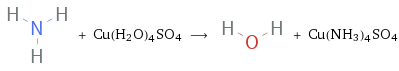  + Cu(H2O)4SO4 ⟶ + Cu(NH3)4SO4