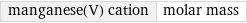 manganese(V) cation | molar mass