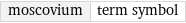 moscovium | term symbol