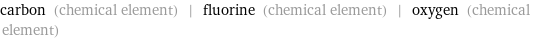 carbon (chemical element) | fluorine (chemical element) | oxygen (chemical element)