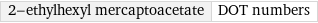 2-ethylhexyl mercaptoacetate | DOT numbers