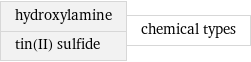 hydroxylamine tin(II) sulfide | chemical types