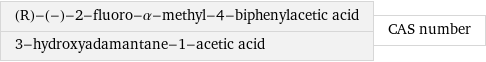 (R)-(-)-2-fluoro-α-methyl-4-biphenylacetic acid 3-hydroxyadamantane-1-acetic acid | CAS number