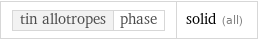 tin allotropes | phase | solid (all)