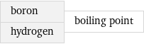 boron hydrogen | boiling point