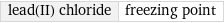 lead(II) chloride | freezing point