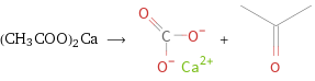 (CH3COO)2Ca ⟶ + 