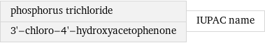 phosphorus trichloride 3'-chloro-4'-hydroxyacetophenone | IUPAC name