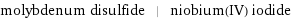 molybdenum disulfide | niobium(IV) iodide