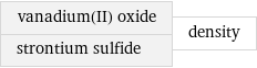 vanadium(II) oxide strontium sulfide | density