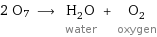 2 O7 ⟶ H_2O water + O_2 oxygen