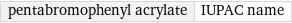 pentabromophenyl acrylate | IUPAC name