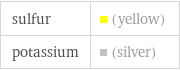 sulfur | (yellow) potassium | (silver)