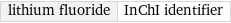 lithium fluoride | InChI identifier