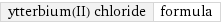 ytterbium(II) chloride | formula