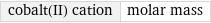 cobalt(II) cation | molar mass