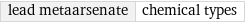 lead metaarsenate | chemical types