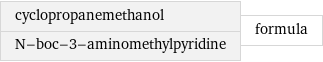 cyclopropanemethanol N-boc-3-aminomethylpyridine | formula