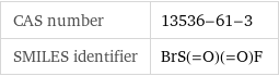 CAS number | 13536-61-3 SMILES identifier | BrS(=O)(=O)F