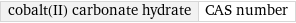 cobalt(II) carbonate hydrate | CAS number