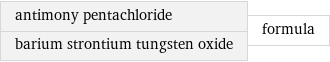 antimony pentachloride barium strontium tungsten oxide | formula