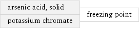 arsenic acid, solid potassium chromate | freezing point