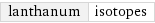 lanthanum | isotopes