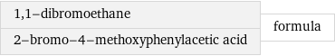 1, 1-dibromoethane 2-bromo-4-methoxyphenylacetic acid | formula