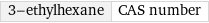 3-ethylhexane | CAS number