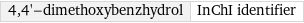 4, 4'-dimethoxybenzhydrol | InChI identifier