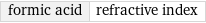 formic acid | refractive index