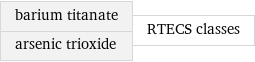 barium titanate arsenic trioxide | RTECS classes