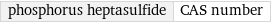 phosphorus heptasulfide | CAS number