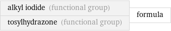 alkyl iodide (functional group) tosylhydrazone (functional group) | formula