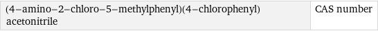 (4-amino-2-chloro-5-methylphenyl)(4-chlorophenyl)acetonitrile | CAS number