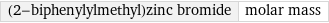 (2-biphenylylmethyl)zinc bromide | molar mass