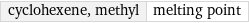 cyclohexene, methyl | melting point