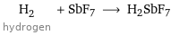 H_2 hydrogen + SbF7 ⟶ H2SbF7