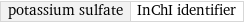 potassium sulfate | InChI identifier