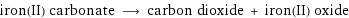 iron(II) carbonate ⟶ carbon dioxide + iron(II) oxide